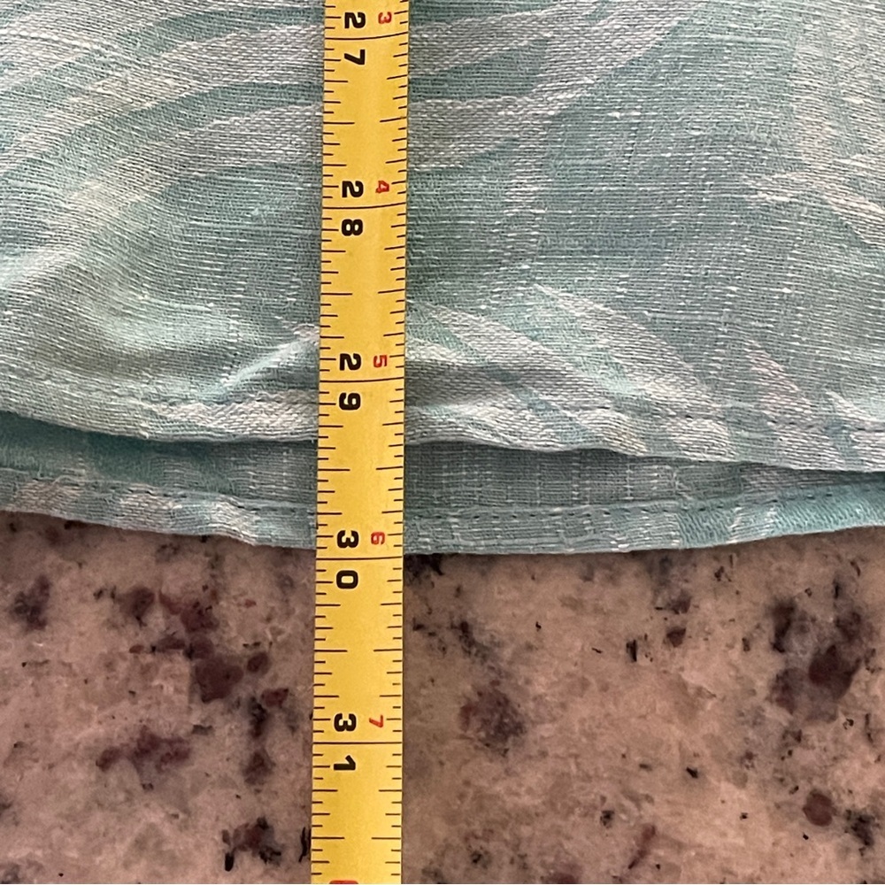 NWT Tasso Elba Silk Linen Blue Green Size Large Short Sleeve Hawaiian Button Up - Picture 8 of 8